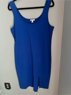 bebe Royal Blue Tank Bodycon Dress with Front Slit